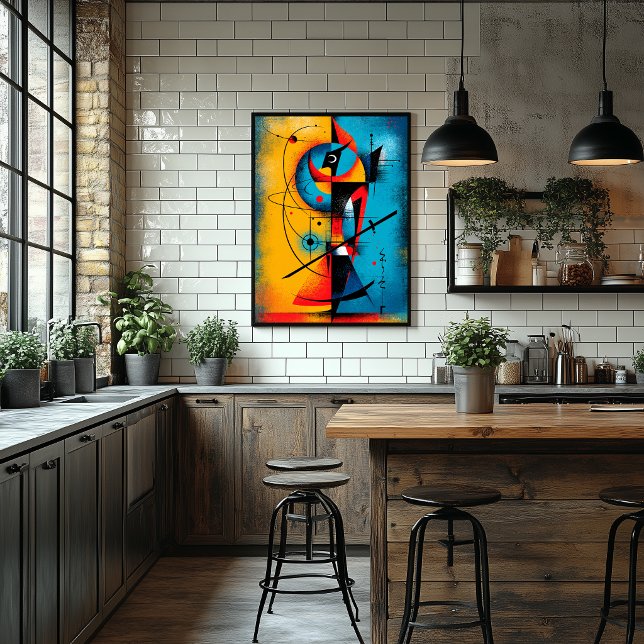 Kosmiskt Samuraj – Modern Abstrakt Geometrisk Vägg Poster (Skapare uppladdad)