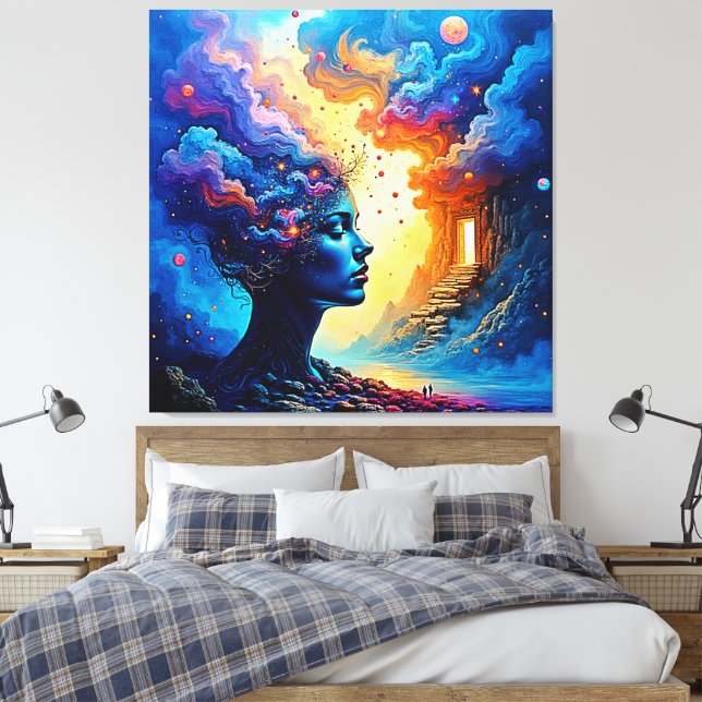 Kosmiskt sinneslandskapskonst canvastryck (Insitu (sovrum))