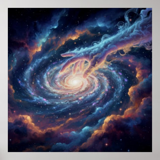 Kosmiskt skapelsehand — Surrealistisk galaxkonst Poster