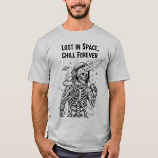 Kosmiskt skelettastronaut dricker läsk | Mörkt Spa T Shirt
