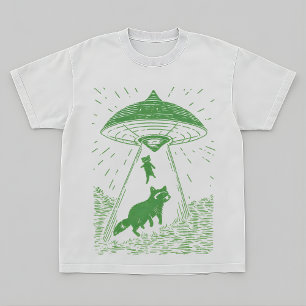 Kosmiskt SkogsTvättbjörn UFO Design Tröja