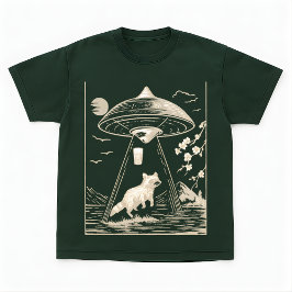 Kosmiskt SkogsTvättbjörn UFO Design Tröja