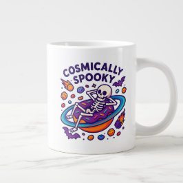 Kosmiskt Skräckinjagande Design Rymd Skelett Hallo Jumbo Mugg