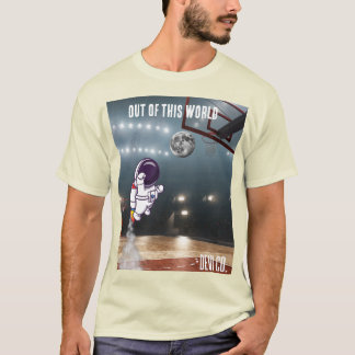 Kosmiskt slam dunk vitt t-shirt. t shirt