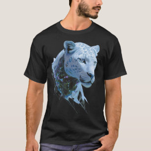 Kosmiskt Snöleopard Lyx Abstrakt Djur Konst T Shirt