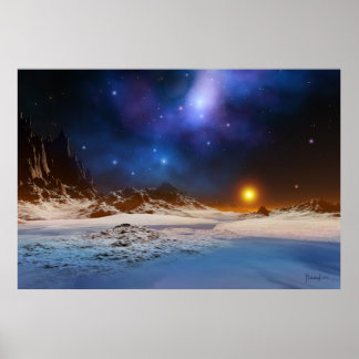 Kosmiskt solnedgång poster