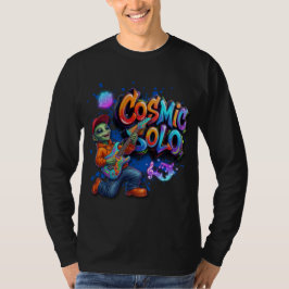 Kosmiskt Solo Alien Gitarrspelare Rymdmusik Konst T Shirt