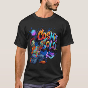 Kosmiskt Solo Alien Gitarrspelare Rymdmusik Konst T Shirt