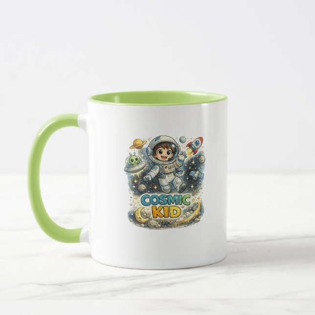 Kosmiskt Söt Astronaut Kaffe Mugg (Vänster)