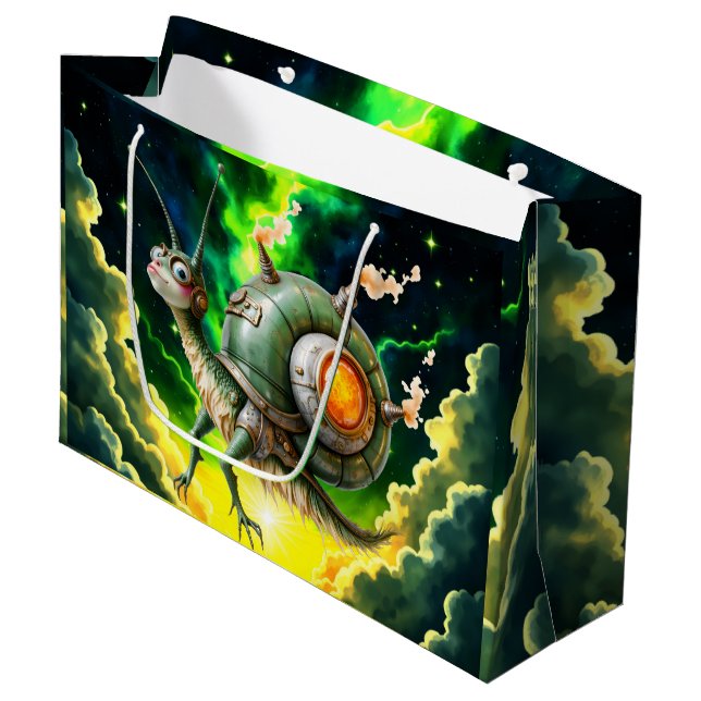Kosmiskt Steampunk Snigelfågel – Neon Drömvarelse. (Framsidan Vinklad)