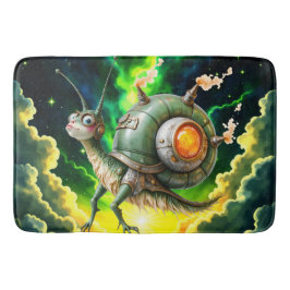 Kosmiskt Steampunk Snigelfågel – Neon Drömvarelse. Badrumsmatta