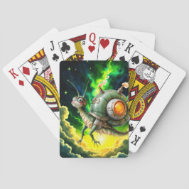 Kosmiskt Steampunk Snigelfågel – Neon Drömvarelse. Casinokort