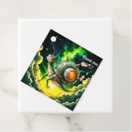 Kosmiskt Steampunk Snigelfågel – Neon Drömvarelse. Gåvor Etiketter
