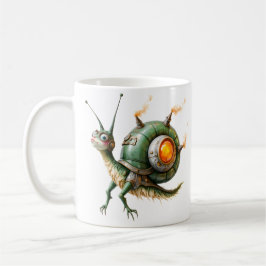 Kosmiskt Steampunk Snigelfågel – Neon Drömvarelse. Kaffemugg