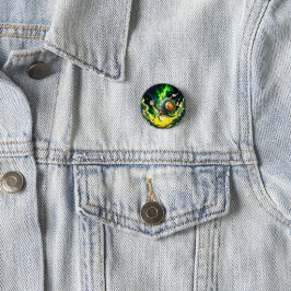 Kosmiskt Steampunk Snigelfågel – Neon Drömvarelse. Knapp