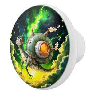 Kosmiskt Steampunk Snigelfågel – Neon Drömvarelse. Knopp
