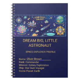 Kosmiskt Stjärn Damm Galax Barn Mission Spiral Ant Anteckningsbok