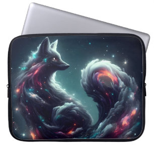 Kosmiskt stjärnljus rävande fantasi djur laptop fodral