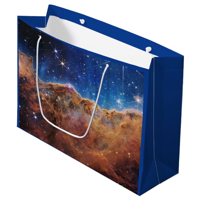 Kosmiskt stup Carina-nebulosan Rymd Webb-teleskope (Framsidan Vinklad)