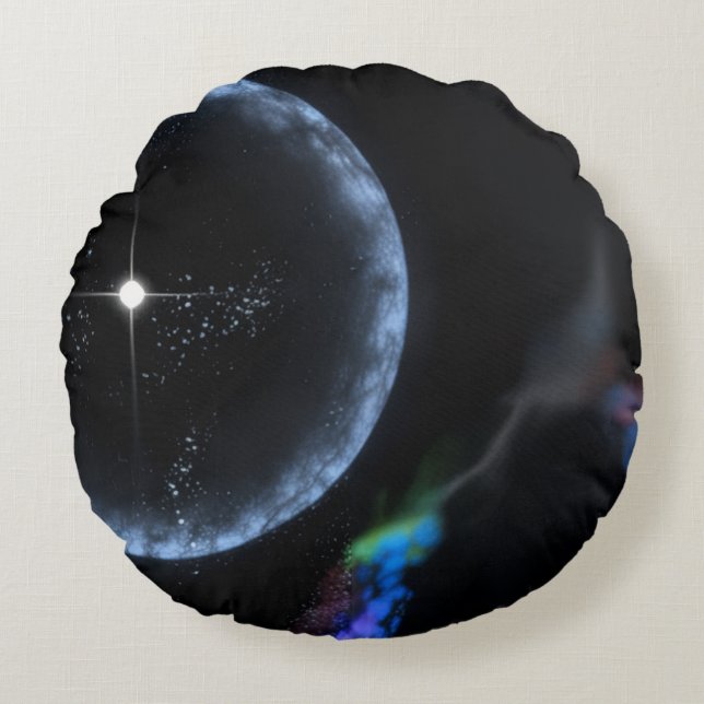 "Kosmiskt supernovautbrott" Kuddcover Rund Kudde (Framsidan)