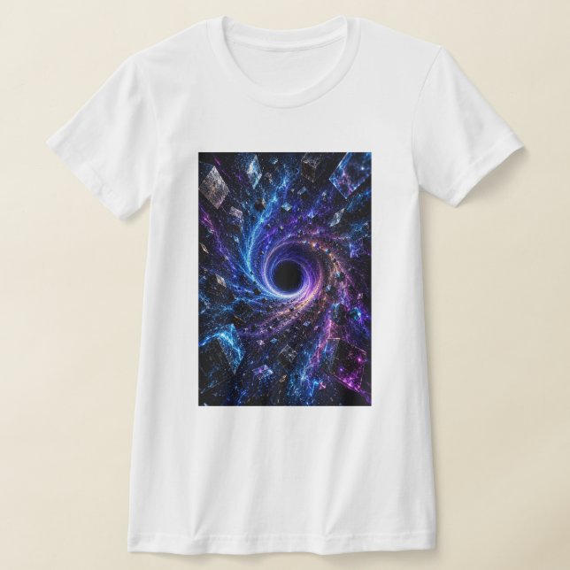 Kosmiskt svart hål 3D-damtröja T Shirt (Laydown)
