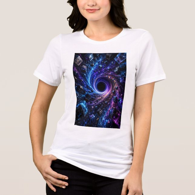 Kosmiskt svart hål 3D för kvinnor T Shirt (Framsida)