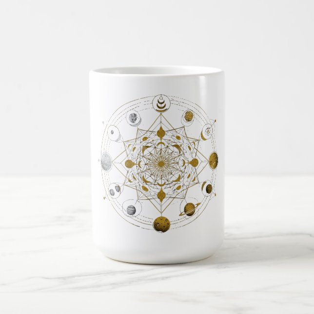 Kosmiskt symmetriskt – Celestial Mandala Rymdkrus Kaffemugg (Center)