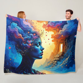 Kosmiskt tänkesätt fleecefilt