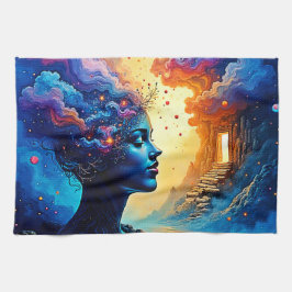 Kosmiskt tänkesätt kökshandduk