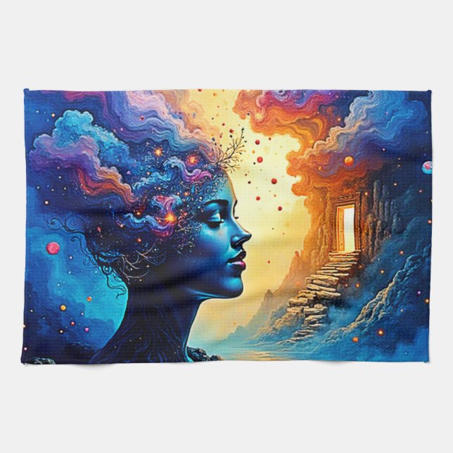 Kosmiskt tänkesätt kökshandduk (Horisontell)