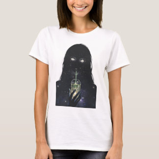 Kosmiskt Tomrumsflicka som Dricker Stjärnstoft T Shirt