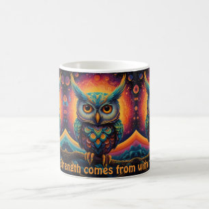 Kosmiskt Uggla i Wisdom Inspirational kaffe koppar
