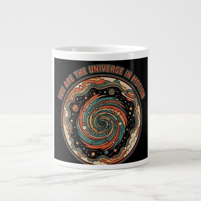 Kosmiskt universum i rörelse - Retro estetisk anda Jumbo Mugg (Framsidan)