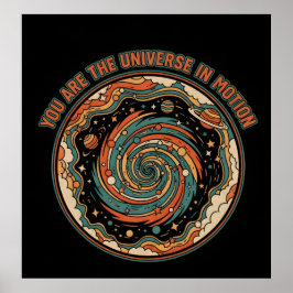 Kosmiskt Universum I Rörelse - Retro Estetisk Ande Poster