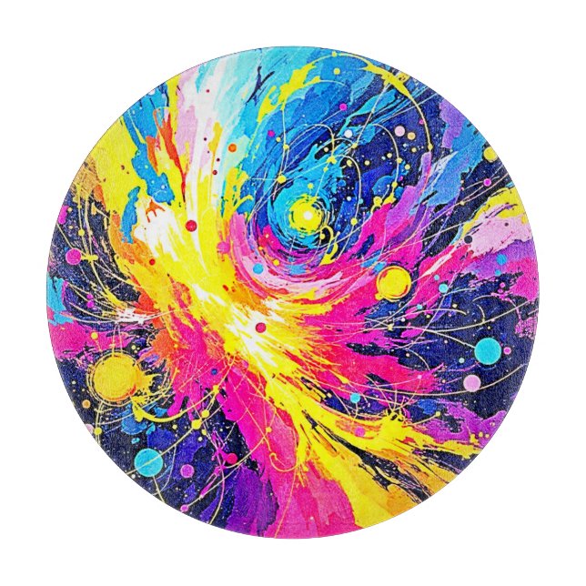 Kosmiskt Utbrott: Vibrerande Stänkkonst (Framsidan)