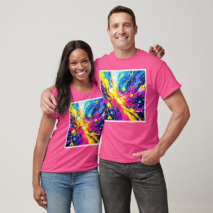 Kosmiskt Utbrott: Vibrerande Stänkkonst T Shirt