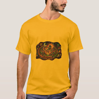 Kosmiskt Utforskande Retro Psykedelisk Astronaut T Shirt