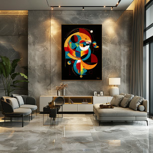 Kosmiskt Utveckling – Abstrakt Geometri i Rörelse Poster