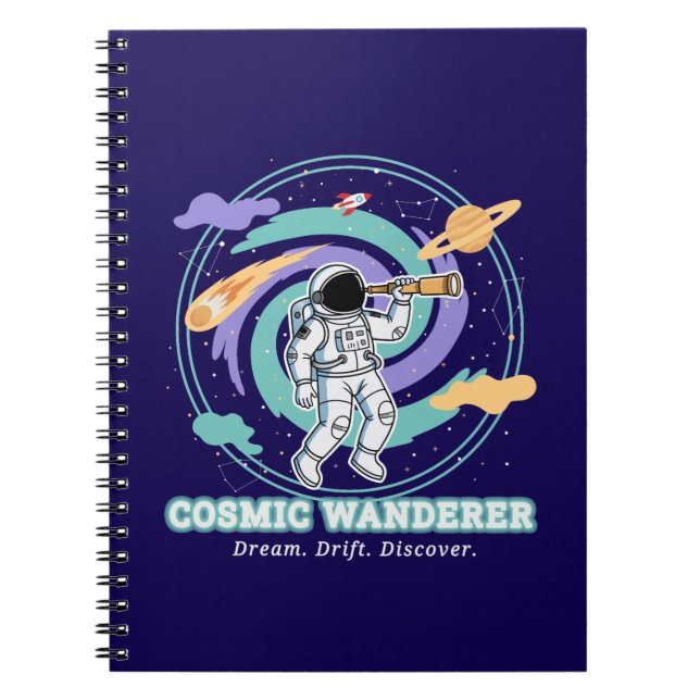 Kosmiskt vandrande astronautteleskop anteckningsbok (Framsidan)