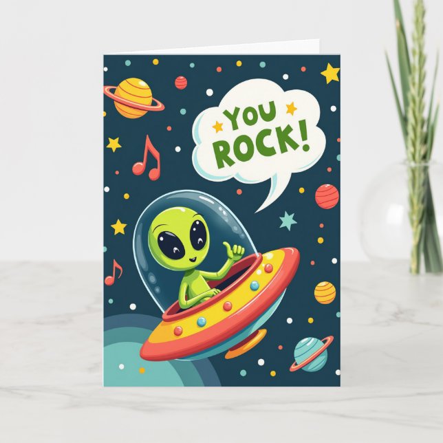 Kosmiskt Vänfödelsedagskort Kort (Framsida)