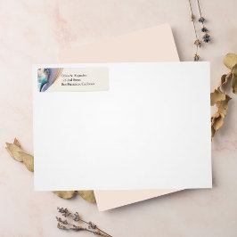 Kosmiskt vattenfärgsfärgstickers Returadress Etikett