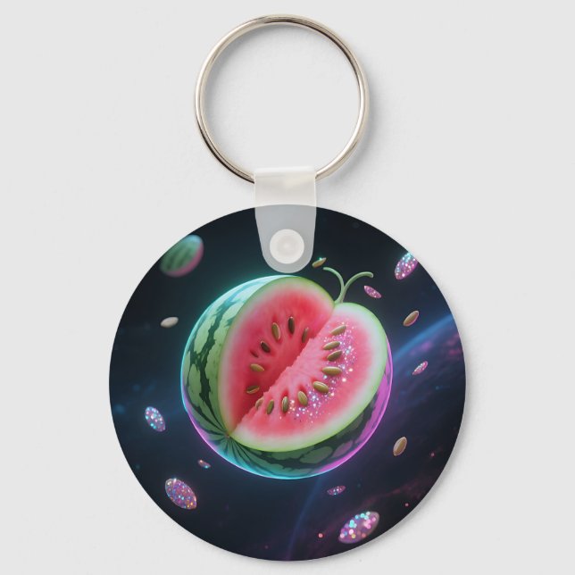 Kosmiskt vattenmelonsegment nyckelring (Framsida)