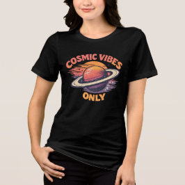 Kosmiskt Vibbar Endast Vintage 90s Rymd Planet Ret T Shirt