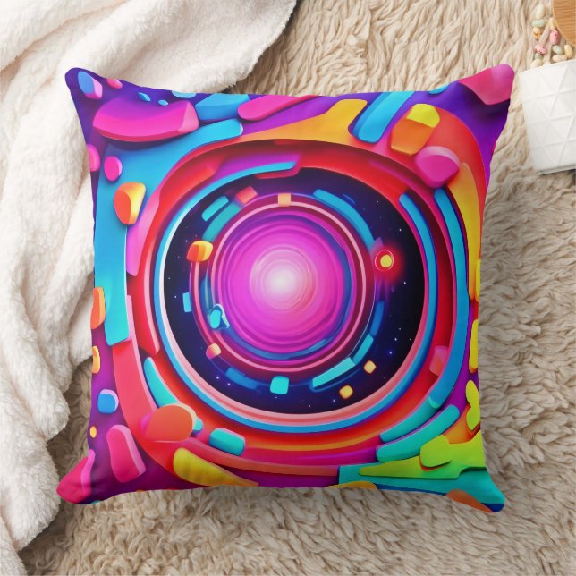 Kosmiskt Virvel: En Neon Odyssey Kudde (Filt)