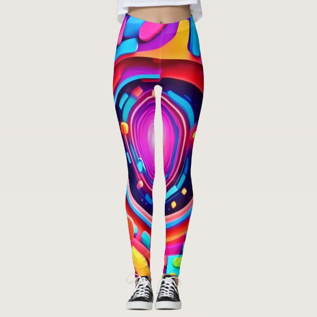 Kosmiskt Virvel: En Neon Odyssey Leggings (Framsida)