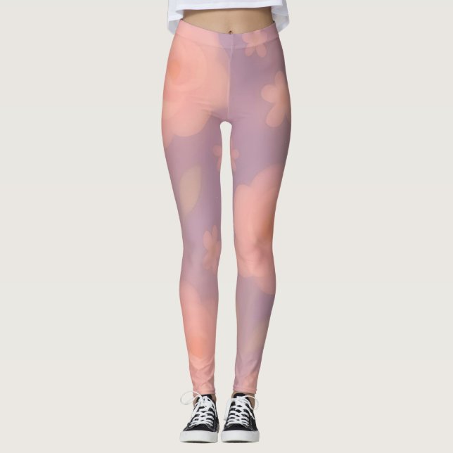 Kosmiskt viskande – Drömlig Pastellfärgad Galaxkon Leggings (Framsida)