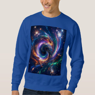 Kosmiskt Vortex Nexus – Abstrakt Rymd-Sweatshirt Lång Ärmad Tröja