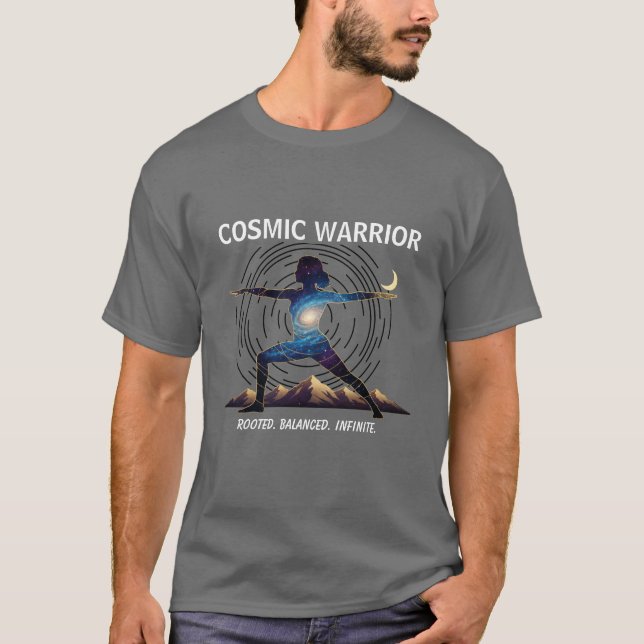 Kosmiskt Yoga Krigare | Galax Kropp Stellning T Shirt (Framsida)
