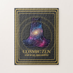 Kosmiskt Zen Varg – Mediterande Galax Djurspirit Pussel