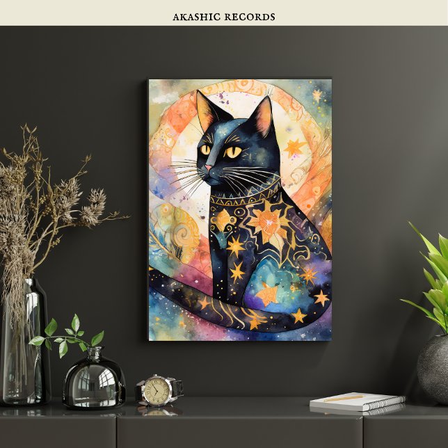 Kosmisvart kattkonst Celestial Cat Magic Spirit Poster (Skapare uppladdad)
